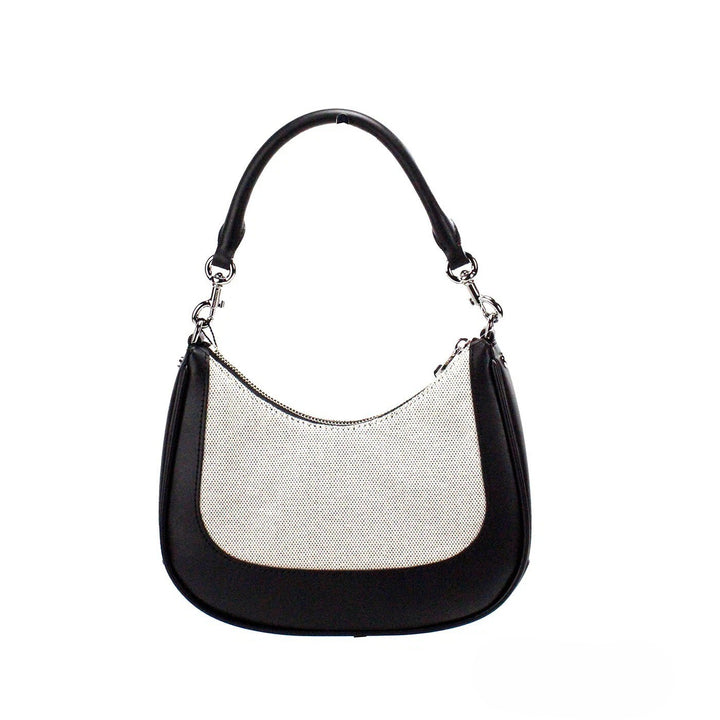 Marc Jacobs Natural Black Canvas Leather Hobo Shoulder Handbag Purse Marc Jacobs