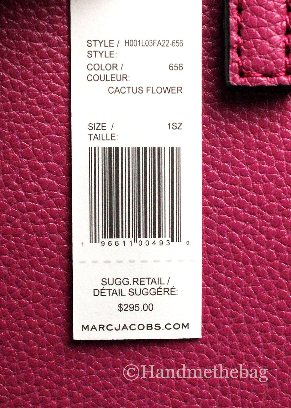 Marc Jacobs Mini Grind Cactus Flower Pebbled Leather Crossbody Tote Bag Marc Jacobs