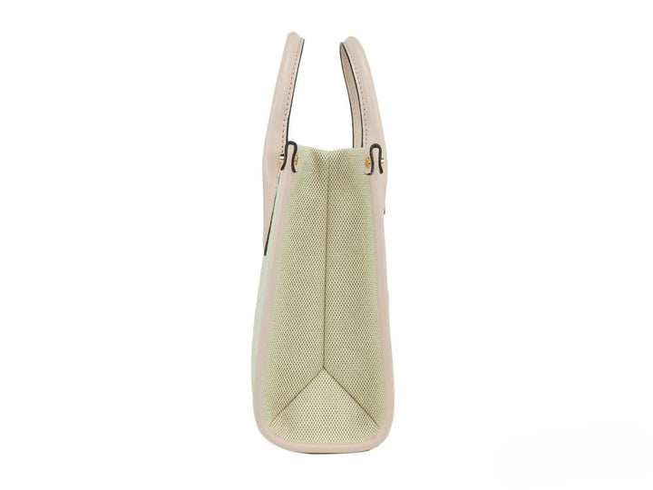 Michael Kors Mirella Small Powder Blush Canvas Shopper Crossbody Handbag Purse Michael Kors