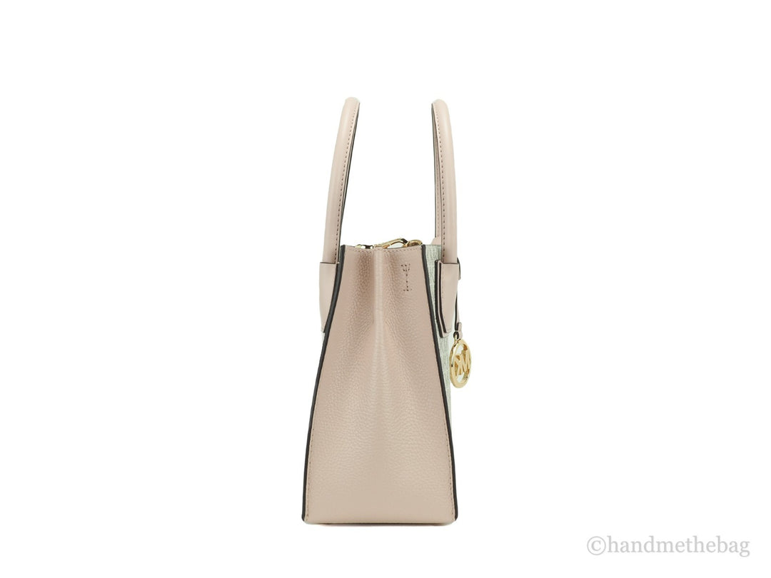 MICHAEL KORS Mercer 35S1GM9M2B Medium Logo And Leather Accordion Crossbody Bag In Powder Blush Multi Michael Kors