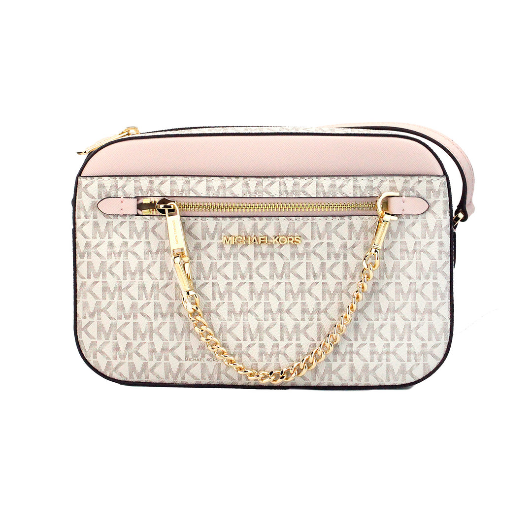 Michael Kors Adult Saffiano Leather Chain Zip Crossbody Handbag Michael Kors