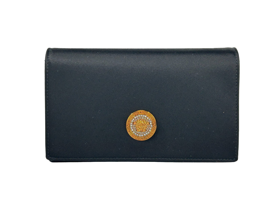 Versace Mini Chain Black Crossbody Wallet Bag Versace