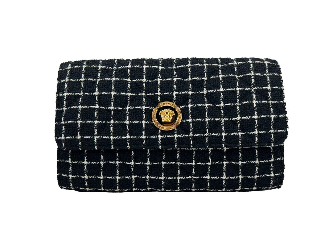 Versace Wallet On A Chain Fabric Black Crossbody Bag Versace