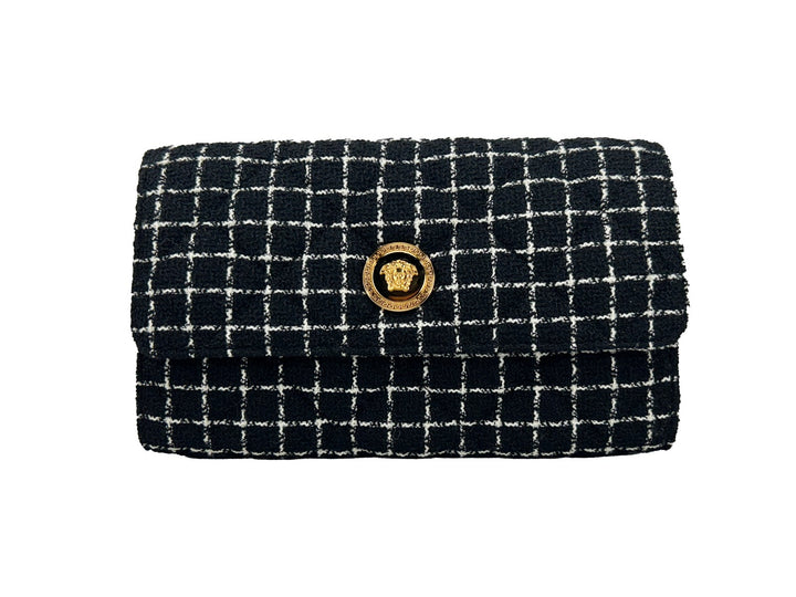 Versace Wallet On A Chain Fabric Black Crossbody Bag Versace