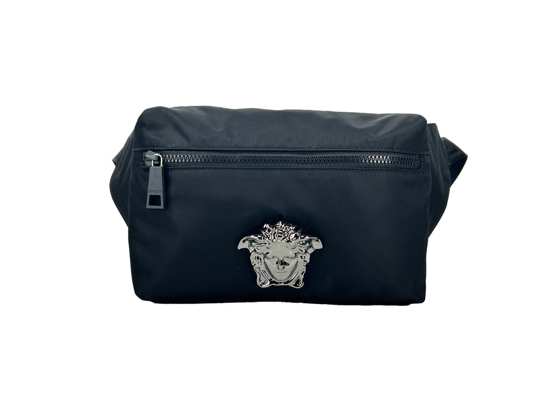 Versace Medusa Black Nylon Belt Bag Waist Fanny Pack Purse Versace