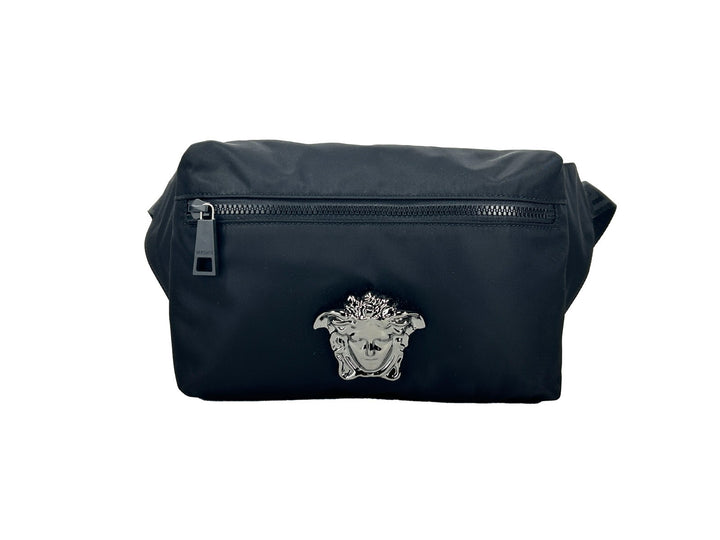 Versace Medusa Black Nylon Belt Bag Waist Fanny Pack Purse Versace