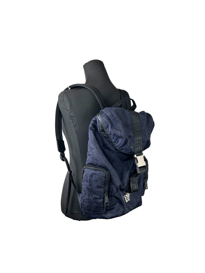 Versace Medusa Nylon Buckle Drawstring Backpack Bag Versace