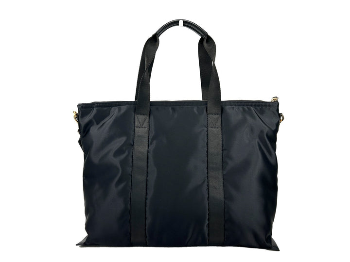 Versace Black Nylon Fabric La Medusa Shoulder Tote Bag Versace
