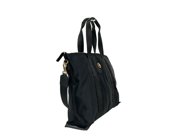 Versace Black Nylon Fabric La Medusa Shoulder Tote Bag Versace