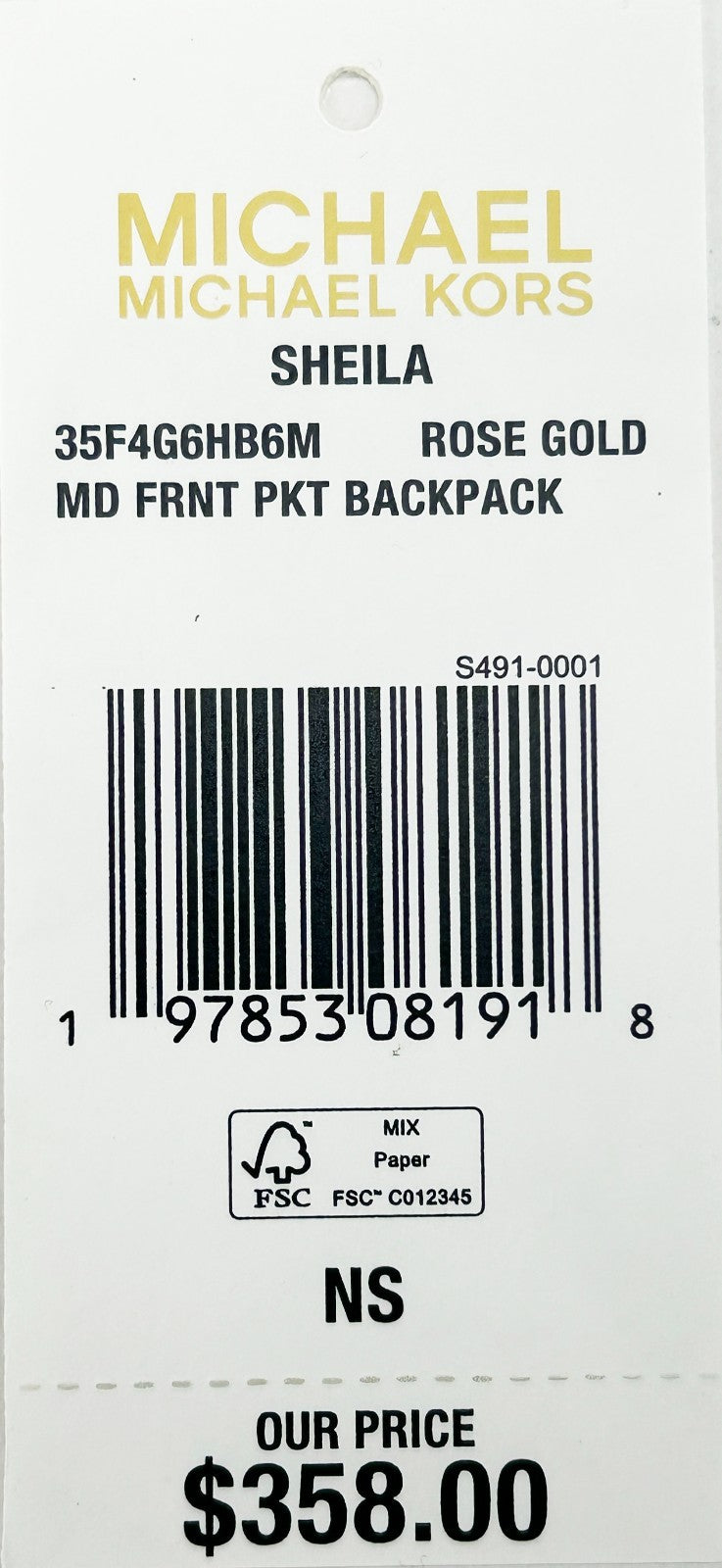 Michael Kors Sheila Medium PVC Backpack Bookbag Michael Kors