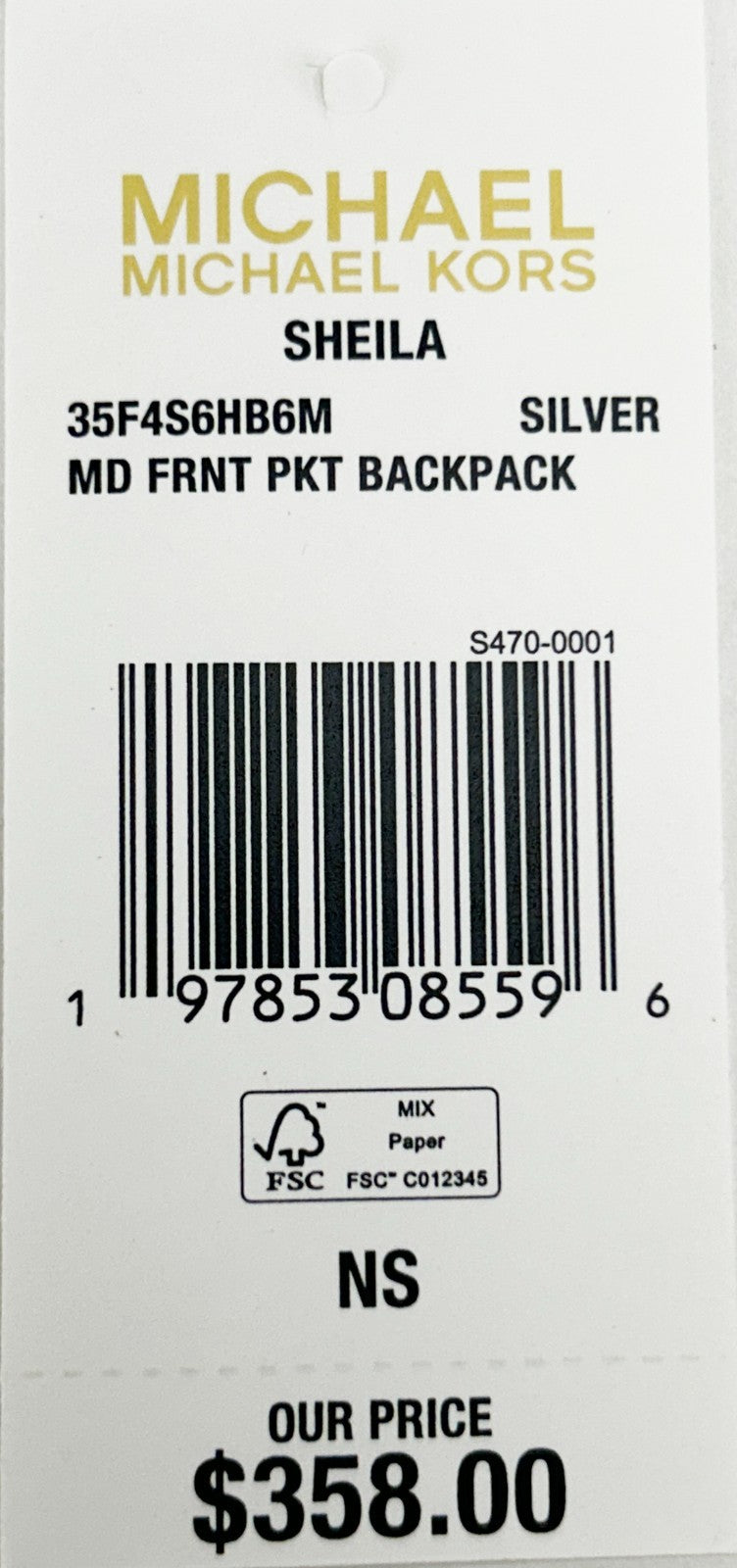 Michael Kors Sheila Medium PVC Backpack Bookbag Michael Kors