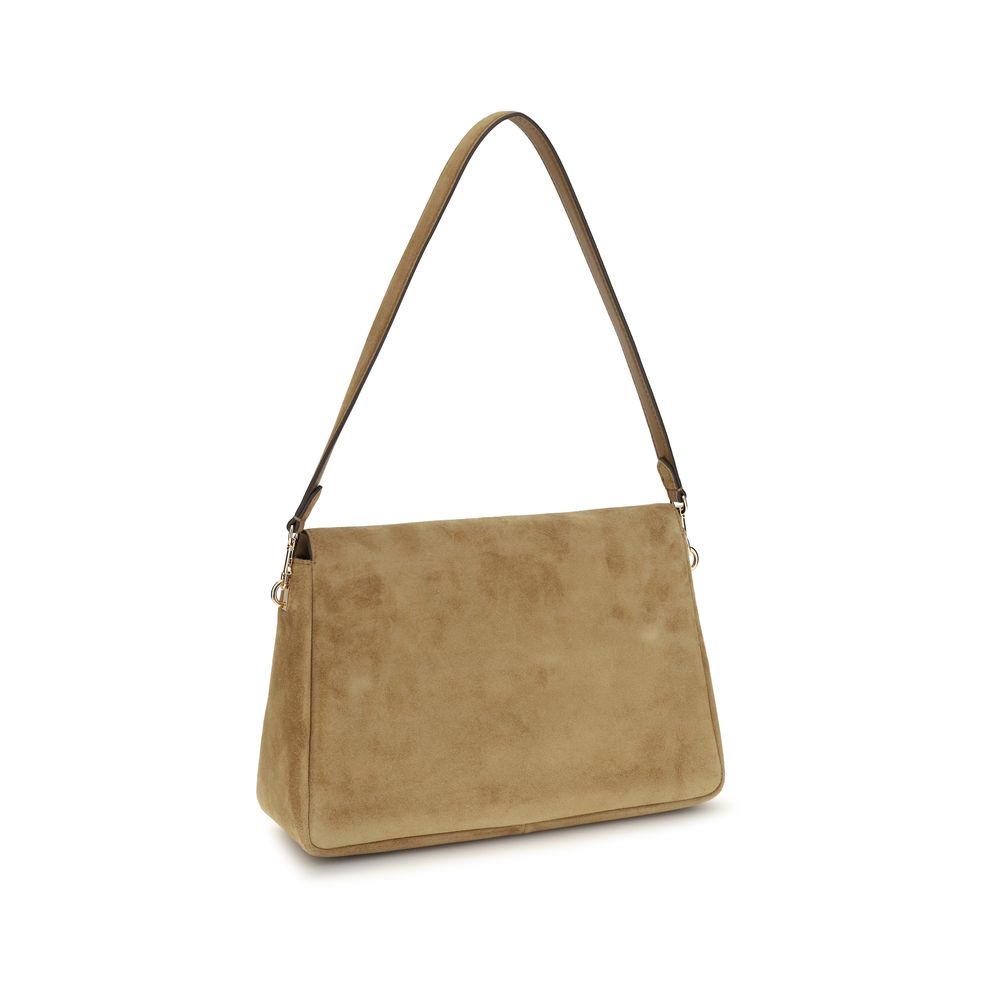 Beige Calf Leather Bos Taurus Shoulder Bag Tory Burch