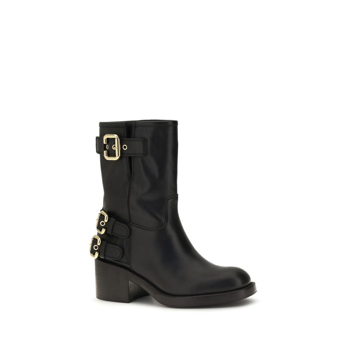 Black Calf Leather Bos Taurus Ankle Boots Chloé