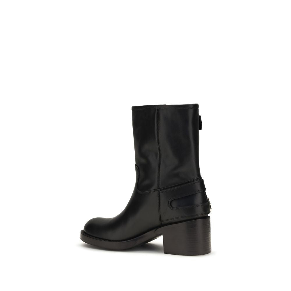 Black Calf Leather Bos Taurus Ankle Boots Chloé