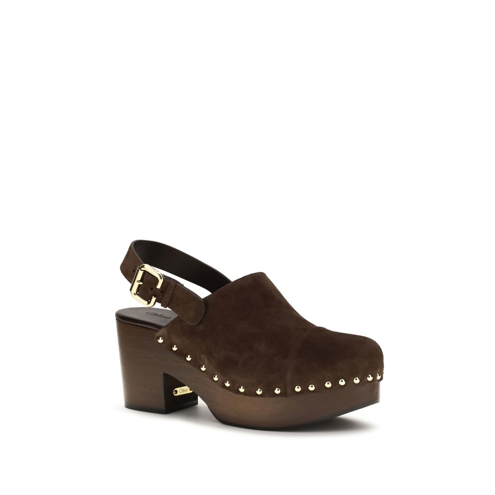 Brown Calf Leather Bos Taurus Clogs Chloé