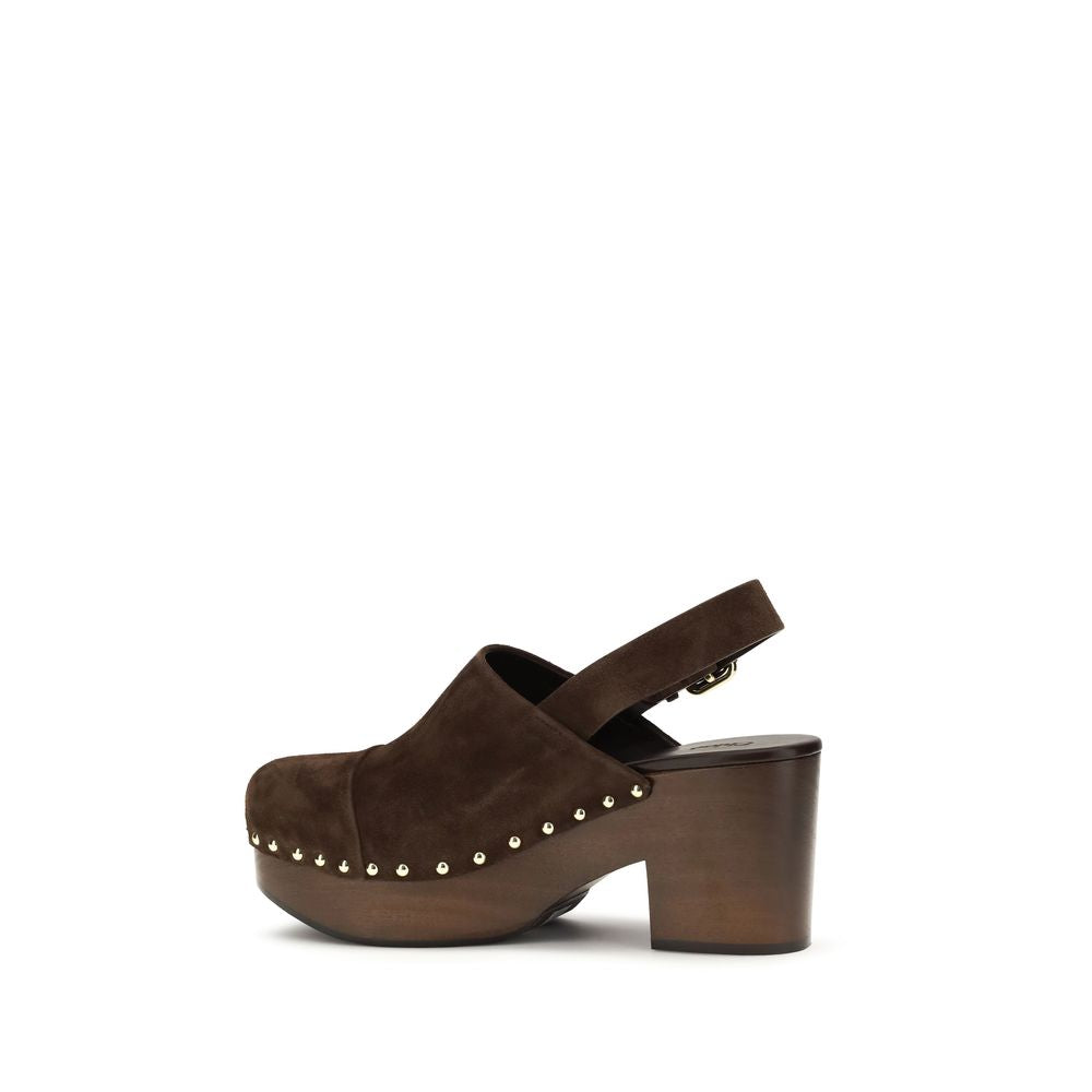 Brown Calf Leather Bos Taurus Clogs Chloé