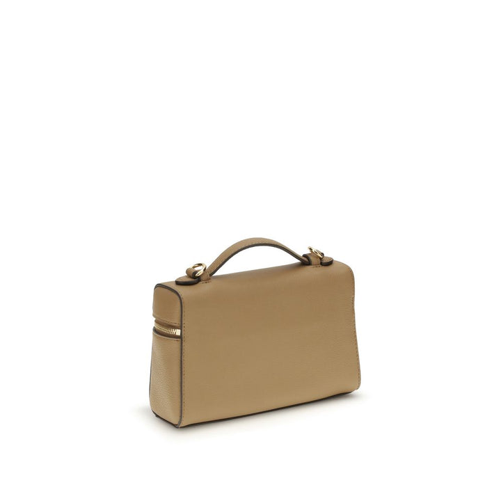 Beige Calf Leather Bos Taurus Handbag Tory Burch