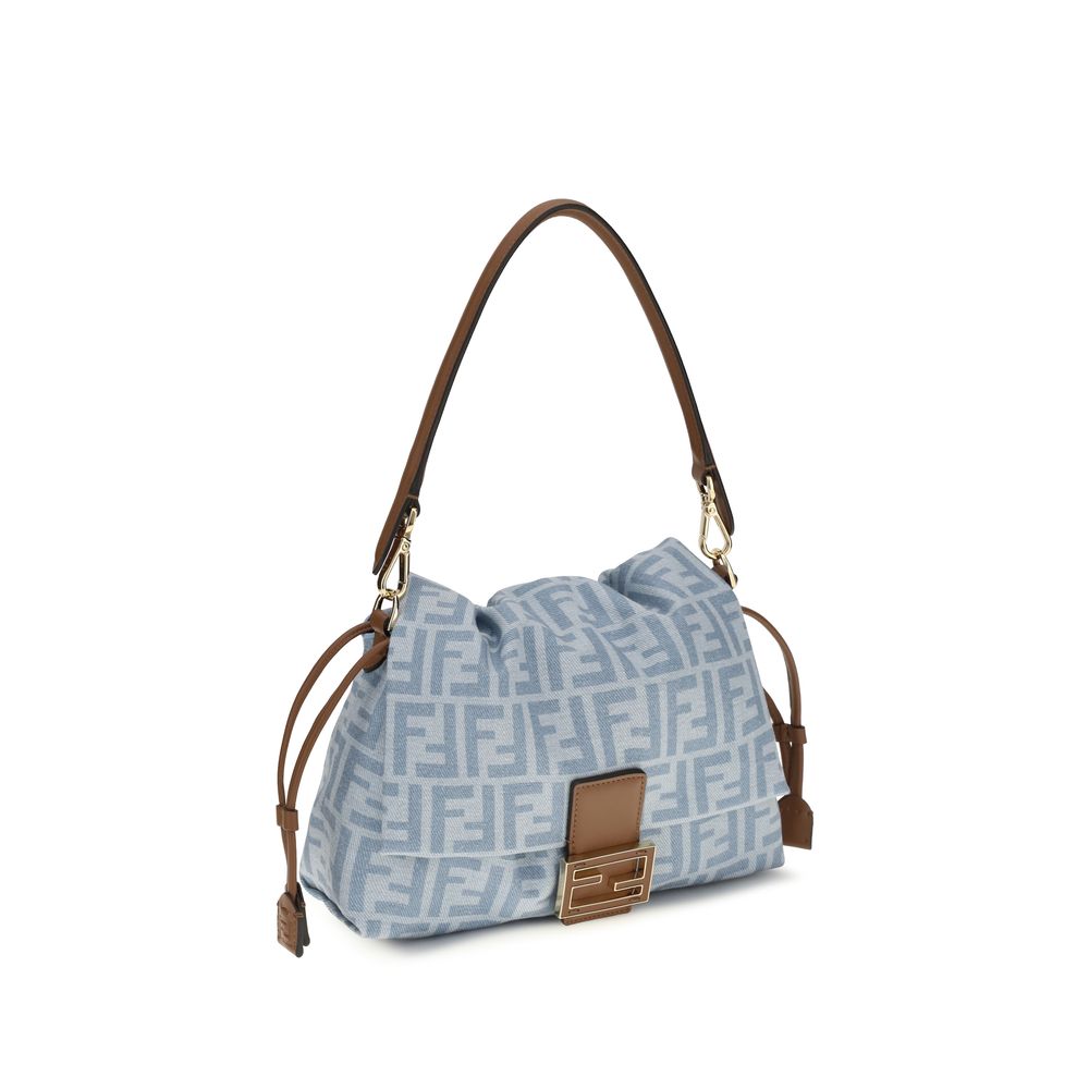 Blue Cotton Shoulder Bag Fendi