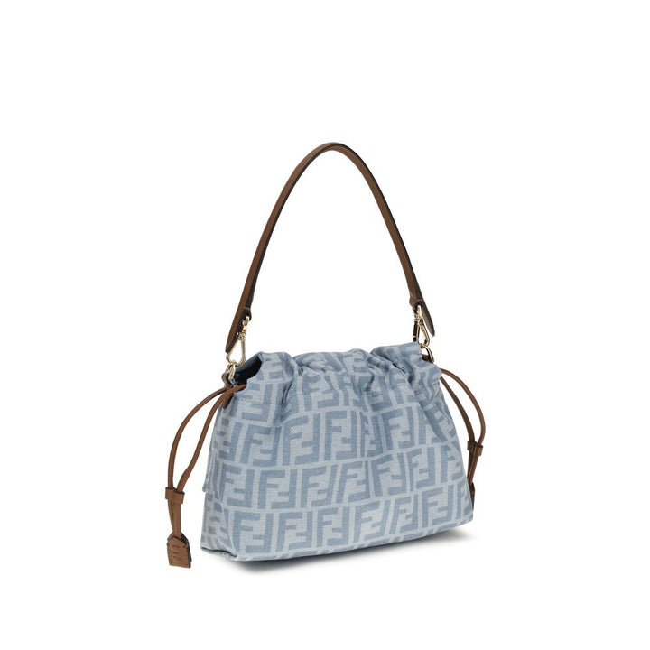 Blue Cotton Shoulder Bag Fendi