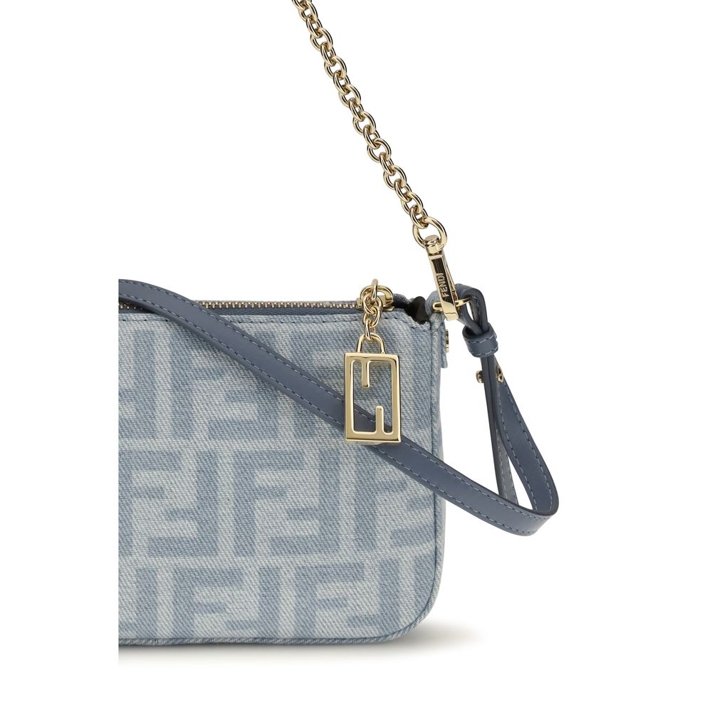 Blue Cotton Clutch Bag Fendi