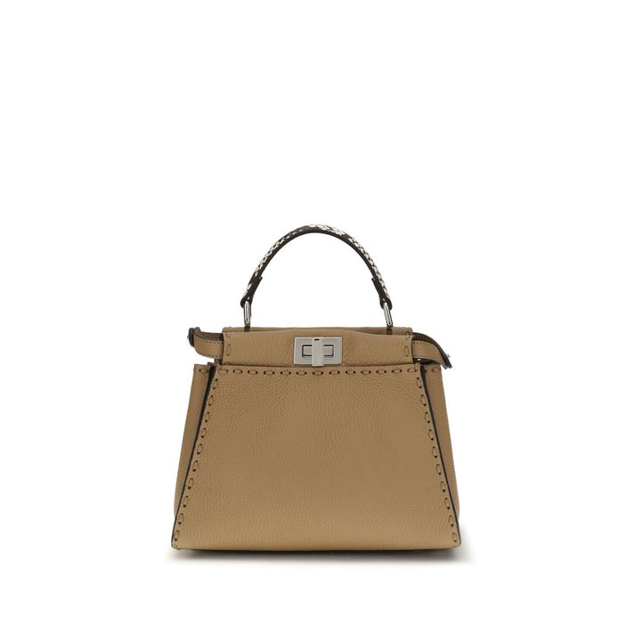 Beige Calf Leather Bos Taurus Handbag Fendi