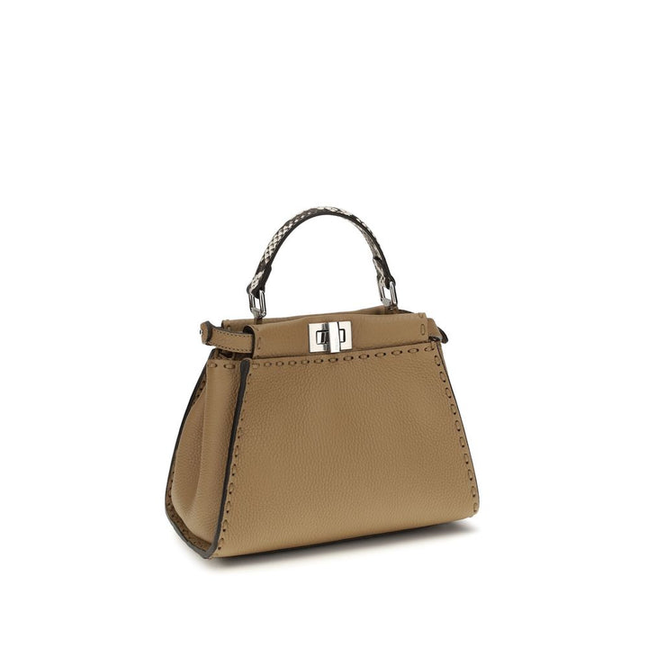 Beige Calf Leather Bos Taurus Handbag Fendi