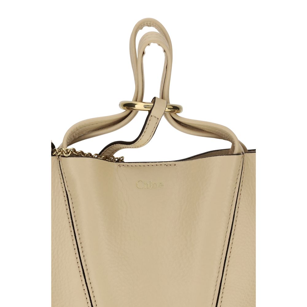 Beige Calf Leather Bos Taurus Shoulder Bag Chloé