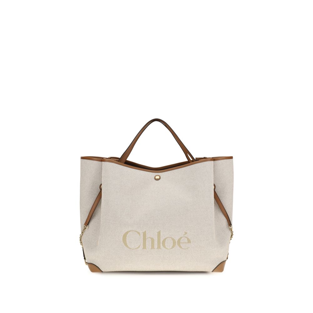 Beige Cotton Shoulder Bag Chloé