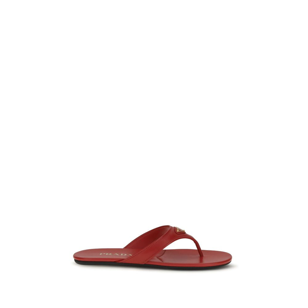 Multicolor Calf Leather Bos Taurus Flat Sandals Prada