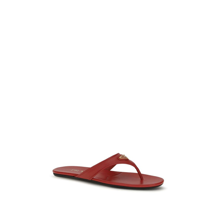 Multicolor Calf Leather Bos Taurus Flat Sandals Prada