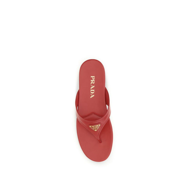 Multicolor Calf Leather Bos Taurus Flat Sandals Prada