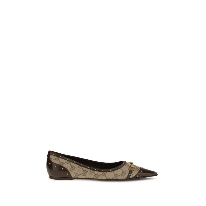 Beige Polyester Ballet Flats Gucci