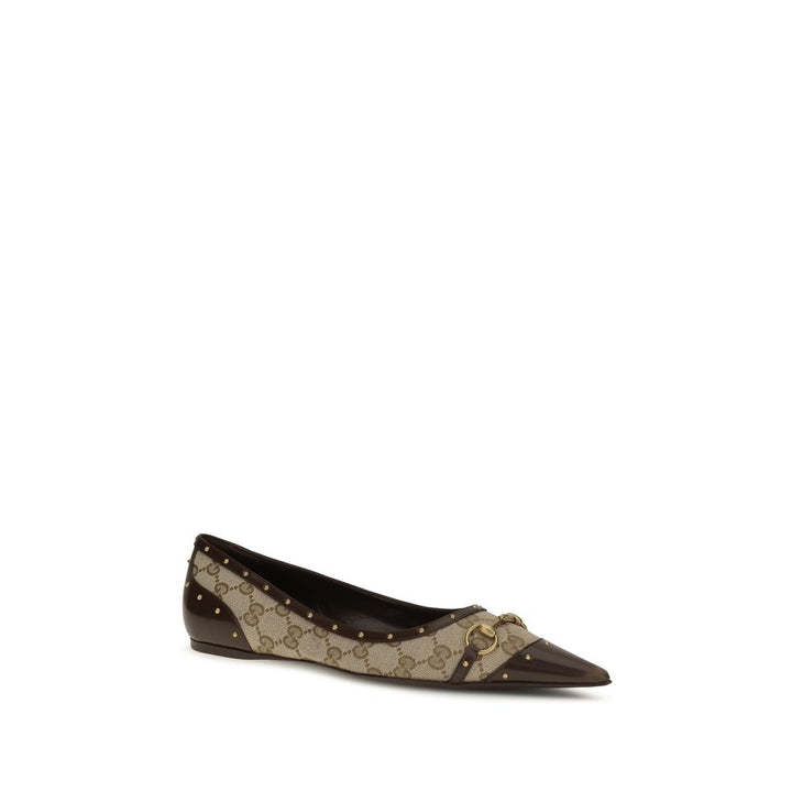 Beige Polyester Ballet Flats Gucci
