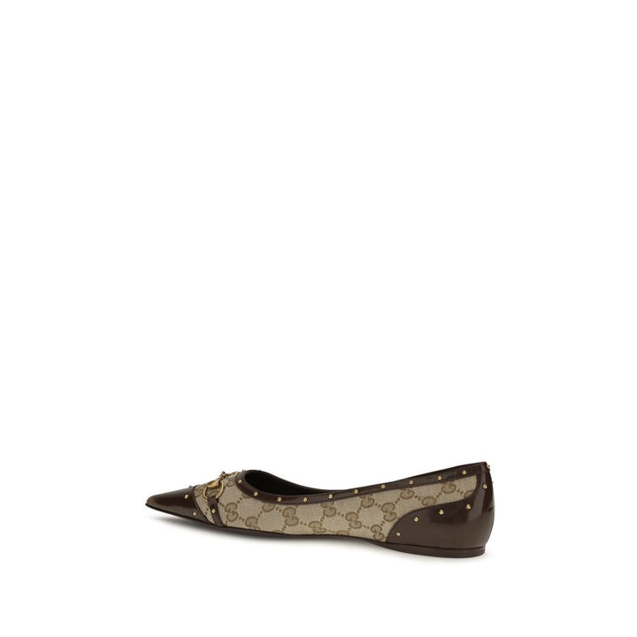 Beige Polyester Ballet Flats Gucci