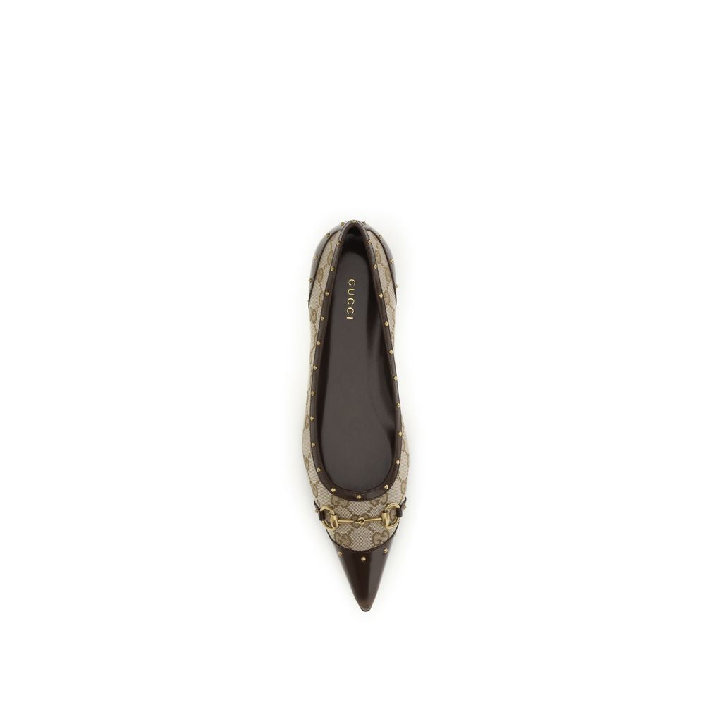 Beige Polyester Ballet Flats Gucci