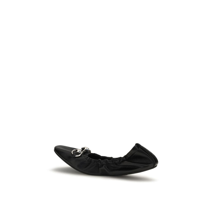 Black Calf Leather Bos Taurus Ballet Flats Gucci