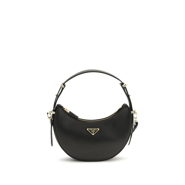 Black Calf Leather Bos Taurus Shoulder Bag Prada