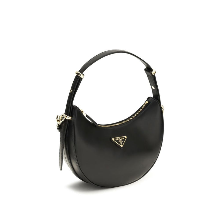 Black Calf Leather Bos Taurus Shoulder Bag Prada