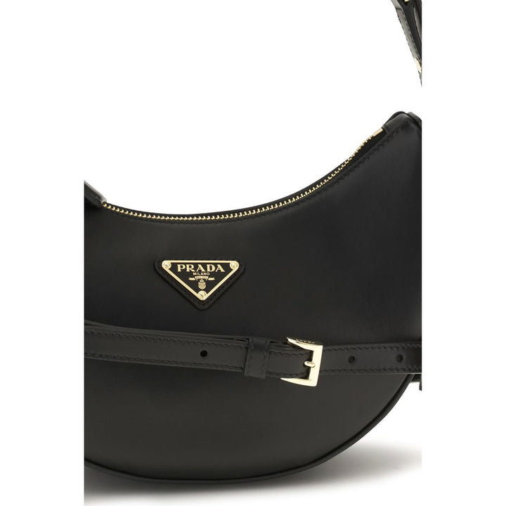 Black Calf Leather Bos Taurus Shoulder Bag Prada