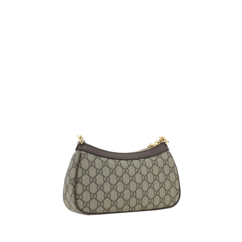 Brown Cotton Shoulder Bag Gucci