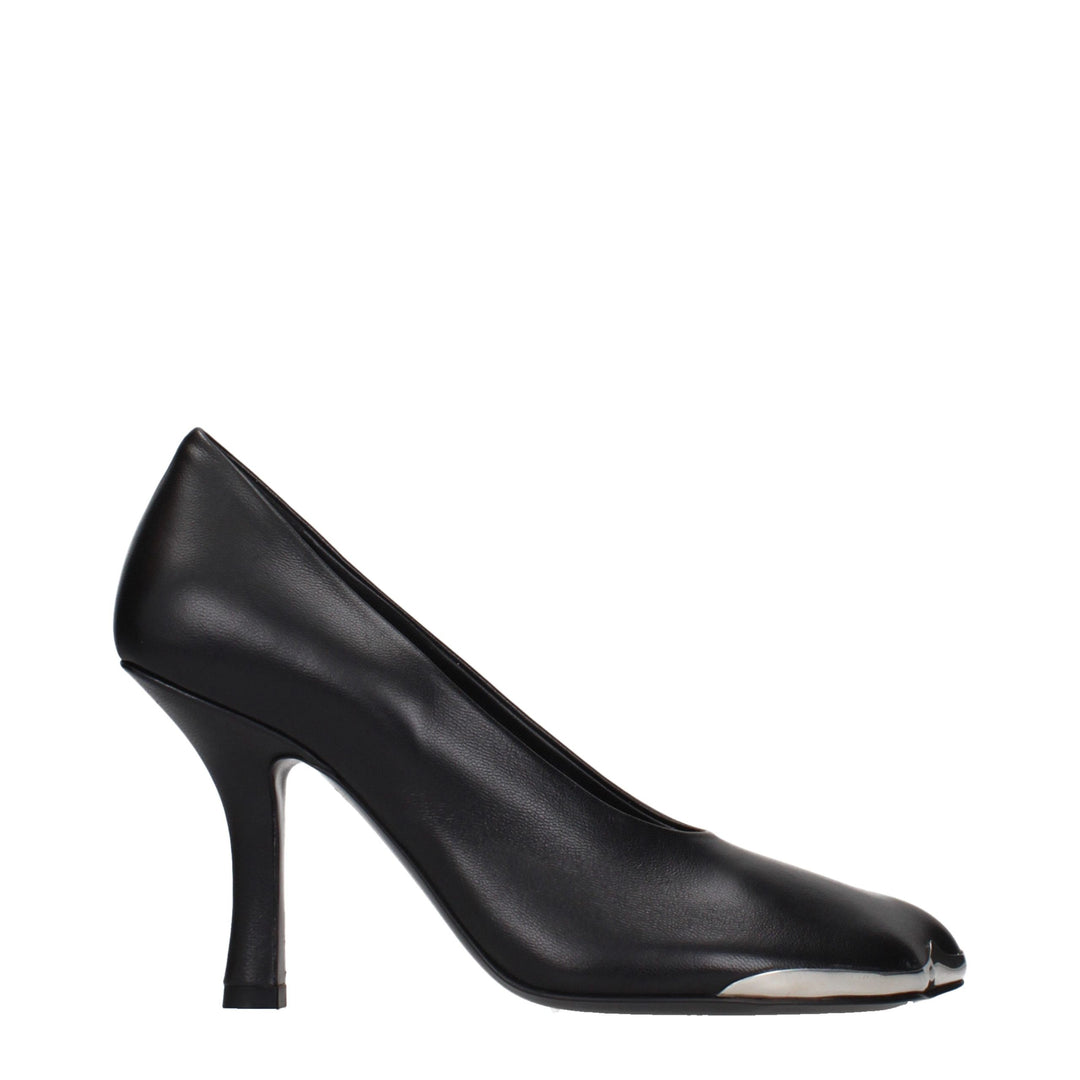 Black Leather High Heel Pumps Burberry