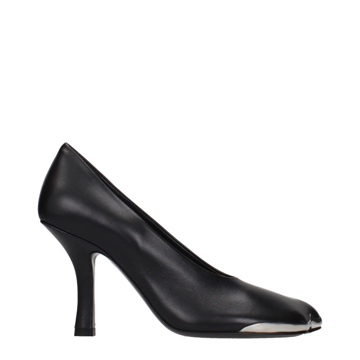 Black Leather High Heel Pumps Burberry