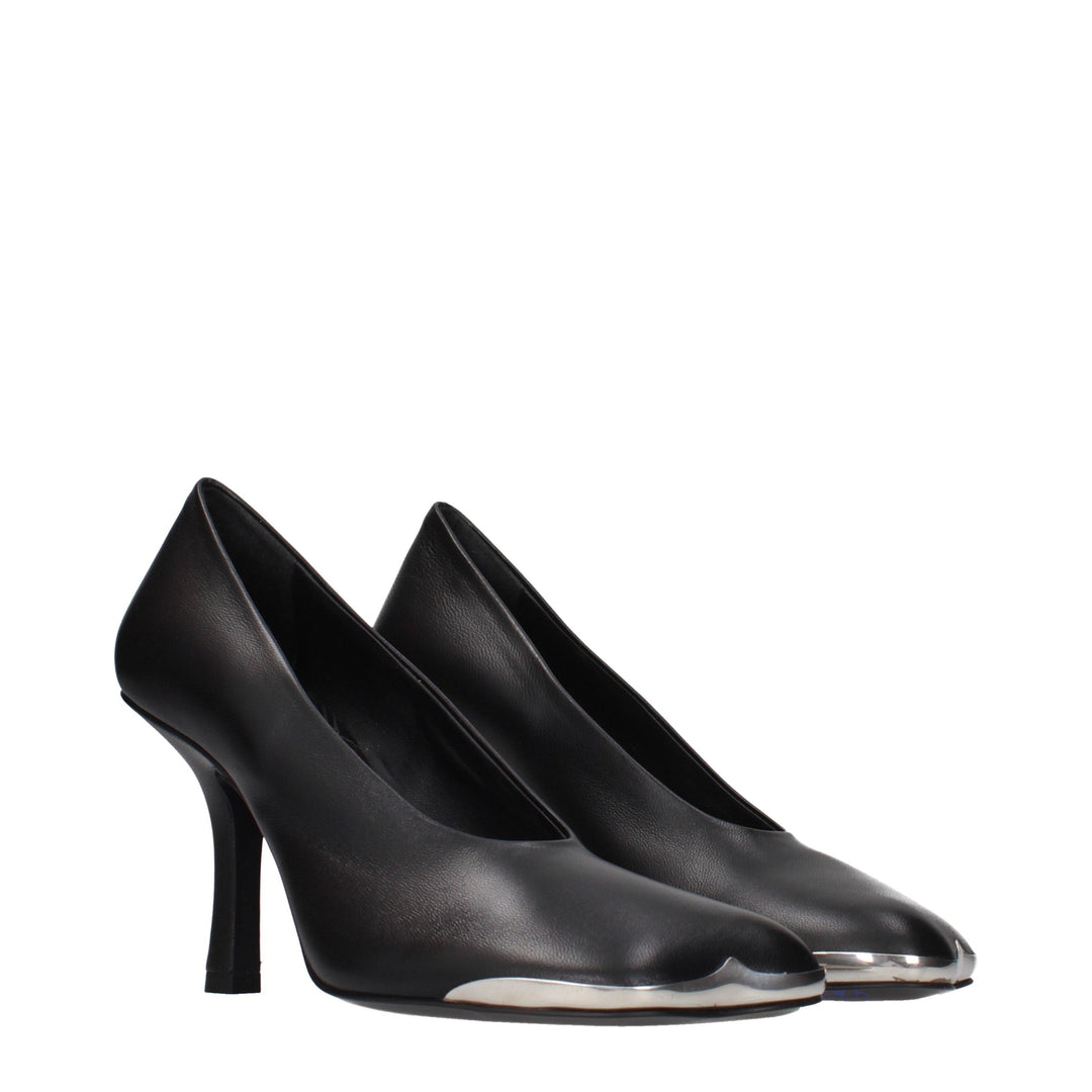 Black Leather High Heel Pumps Burberry