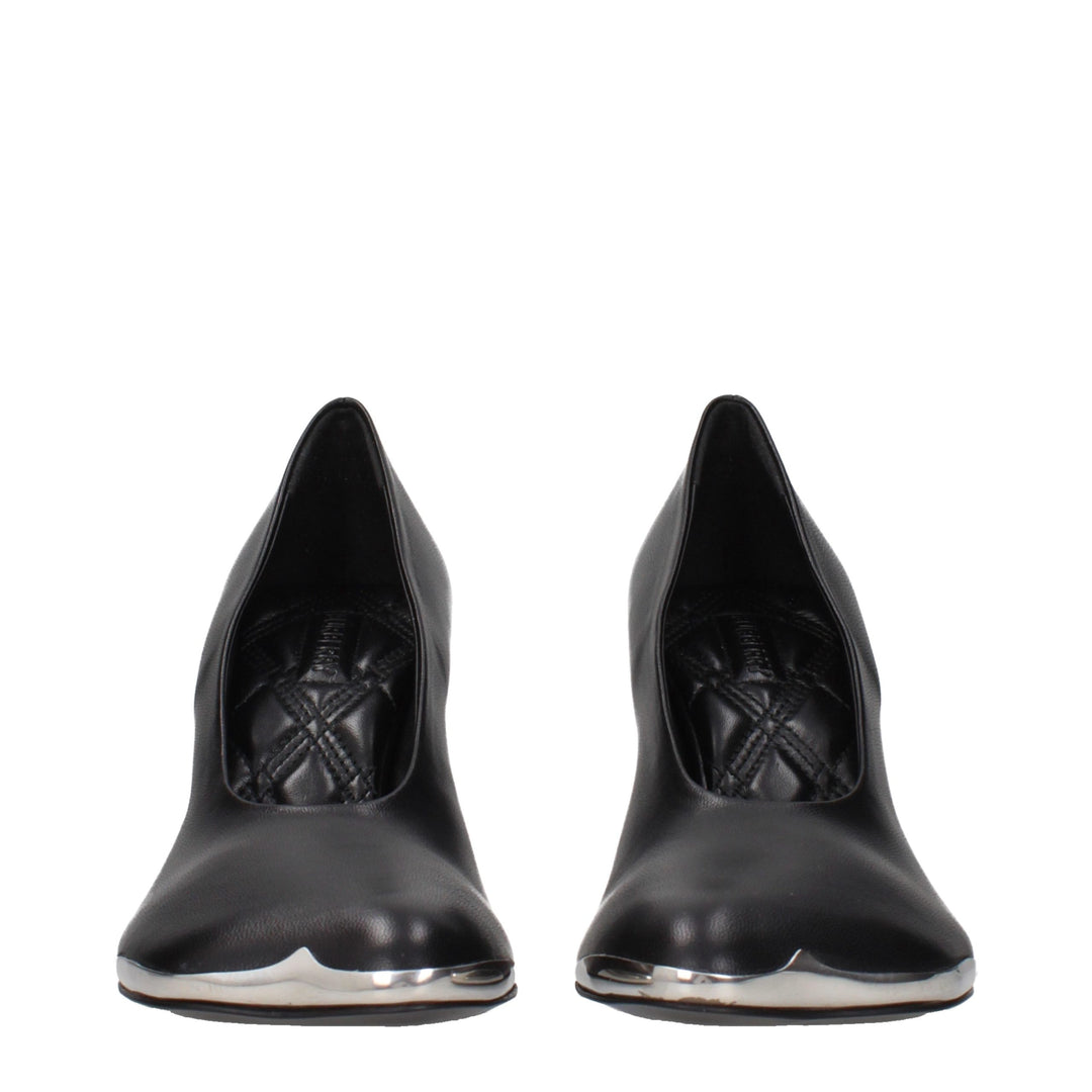 Black Leather High Heel Pumps Burberry