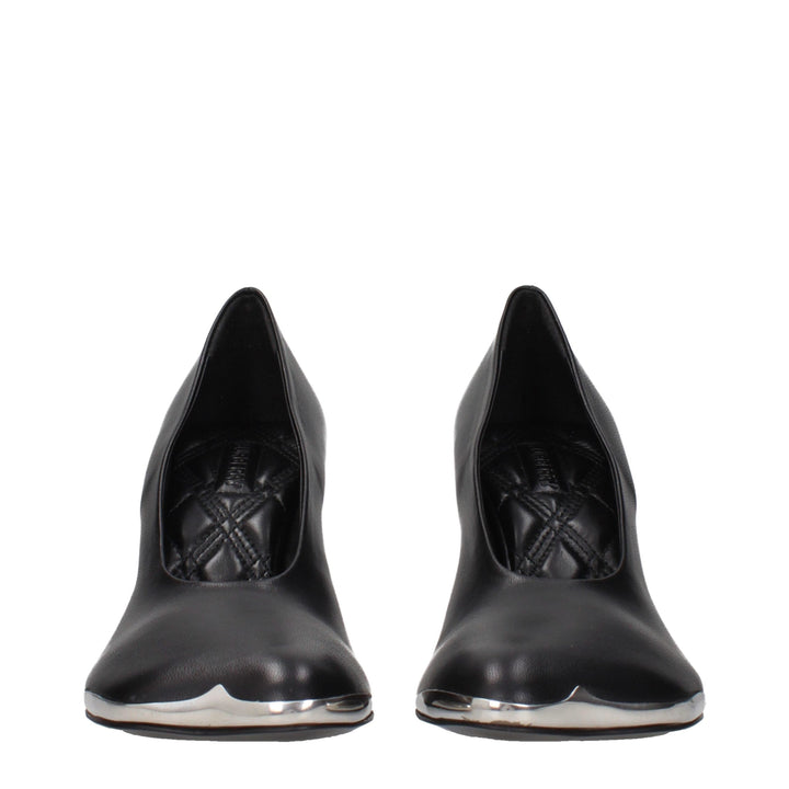 Black Leather High Heel Pumps Burberry