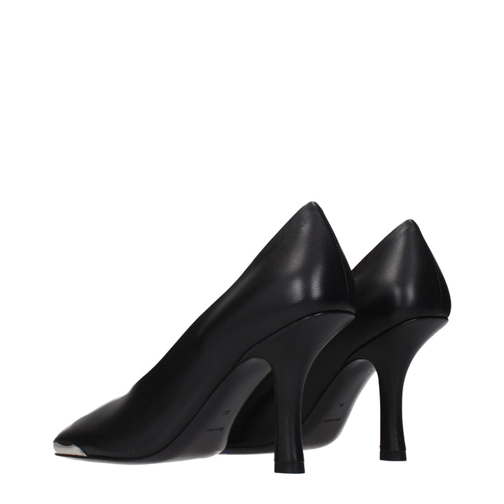 Black Leather High Heel Pumps Burberry