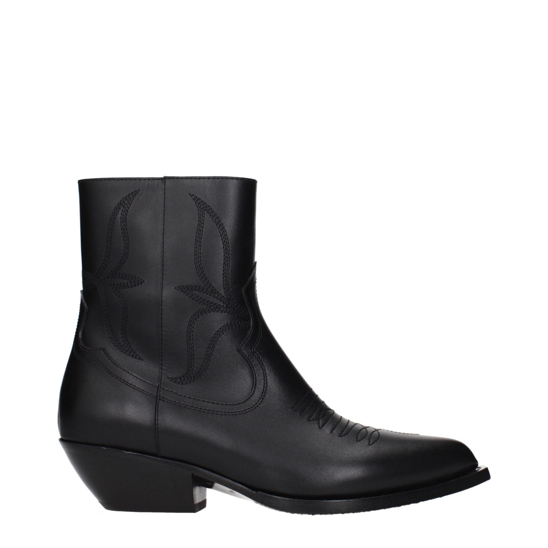 Black Leather Ankle Boots Celine