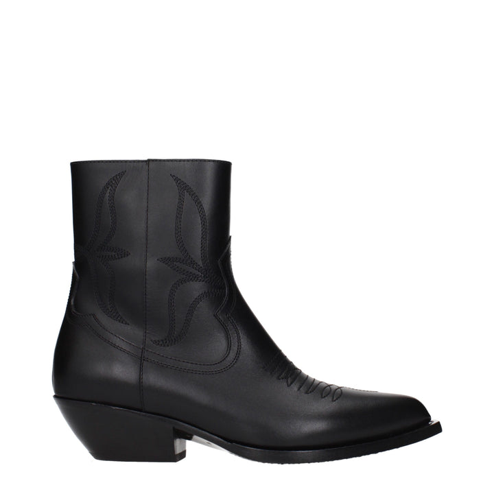 Black Leather Ankle Boots Celine