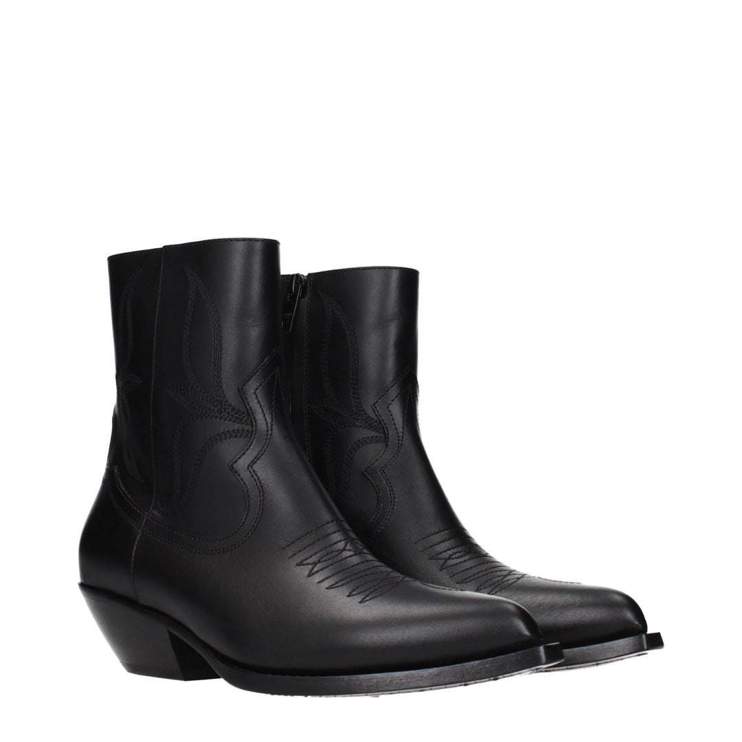 Black Leather Ankle Boots Celine