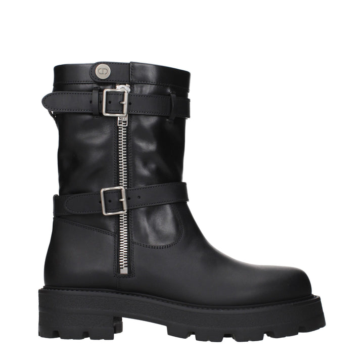 Black Leather Ankle Boots Christian Dior